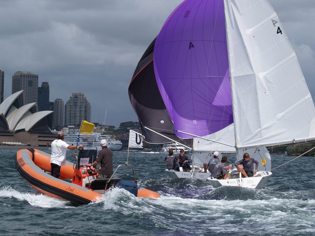 David Gilmour advances to the Final as Jordan Reece (boat 4) fails to clear his penalty - Hardy Cup 2012 © Aline Van Haren 